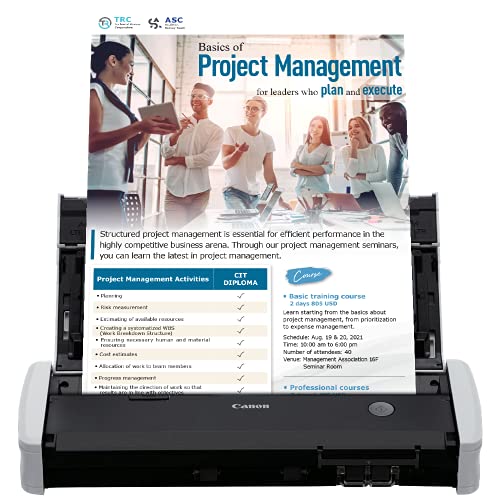 Canon imageFORMULA R10 Portable Document Scanner, 2-Sided Scanning with 20 Page Feeder, Easy Setup for Home or Office, Includes Software, (4861C001) #1