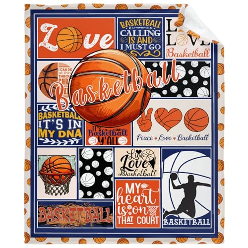Basketball Boy Gift Blanket for Baby Girls Sport Throw Blanket for Boys, Lightweight Soft Flannel Blankets for Kids Gifts, 30x40 Inches2