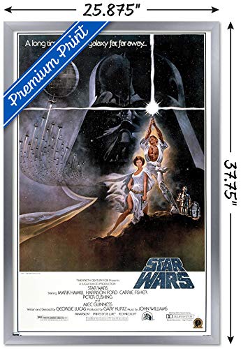 Image of Trends International 24X36 Star Wars: A New Hope - Original One Sheet Wall Poster, 24 inch x 36 inch, Silver Framed Version