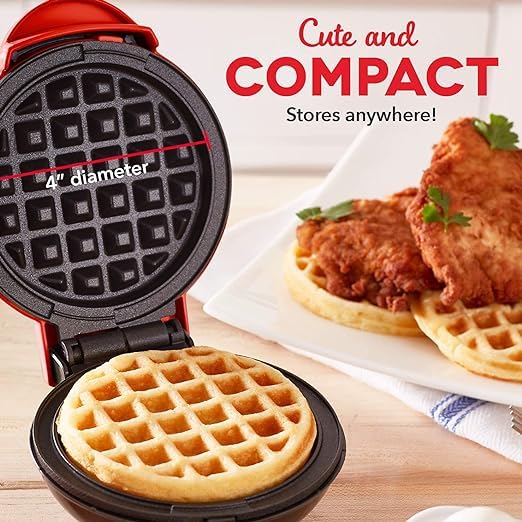3 In 1 Waffle Iron Home Appliances Kitchen Easy To Clean, 4 Inch, Perfect For Breakfast Waffle Maker, Electric Waffle, Mini Waffles Maker Machine For Home- (350 Watts) (color red) 4 51 Uy4ZGulL