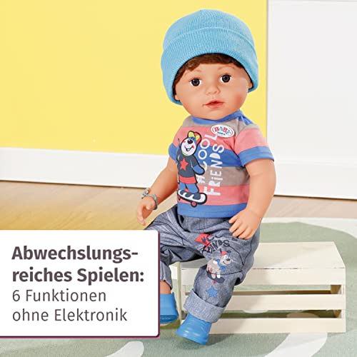 BABY born, Puppe, Brother 43 cm, Puppe mit Haaren und 6 lebensechten Funktionen ohne Batterie, 830369, Zapf Creation – Bild 3
