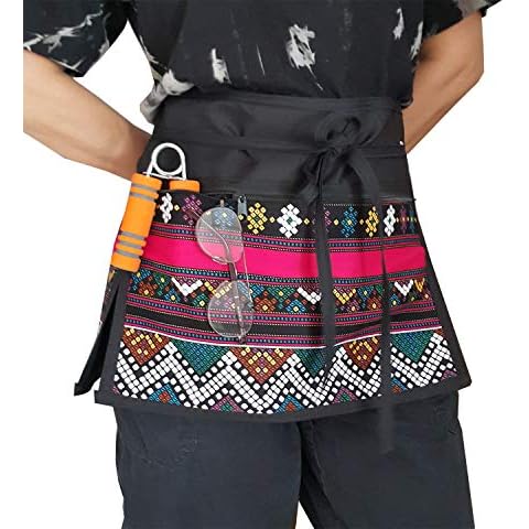 TG888 Chef Work Waist Apron with 3 Zipper Pockets, Half Waitress Aprons, Crafts, Restaurant, Shop Works, Art Smock, Cafe, Barista, Garden, Workshop Cover