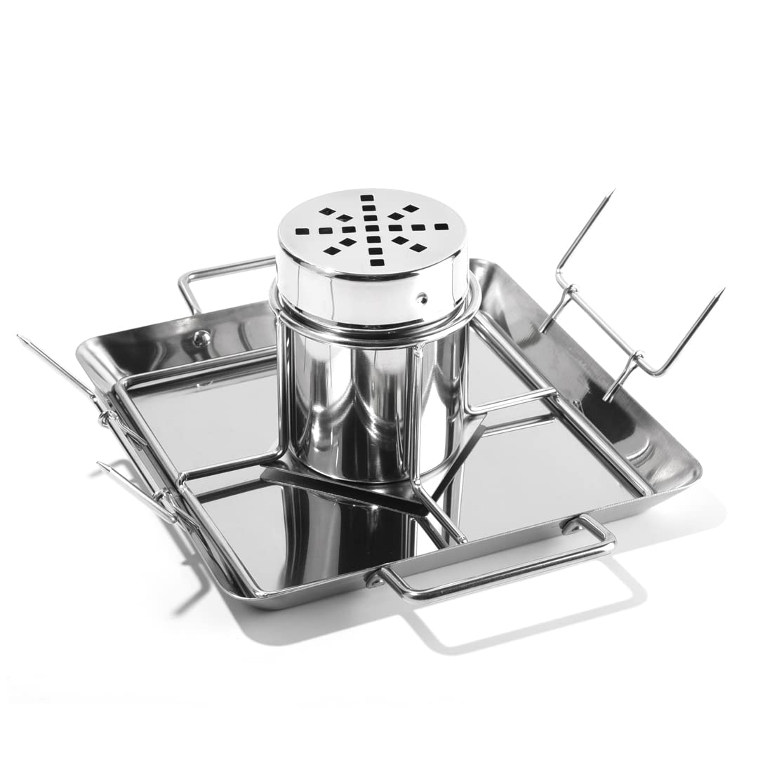 Guowall Stainless Steel Beer Can Chicken Holder Rack Rectangular Grill-Rack
