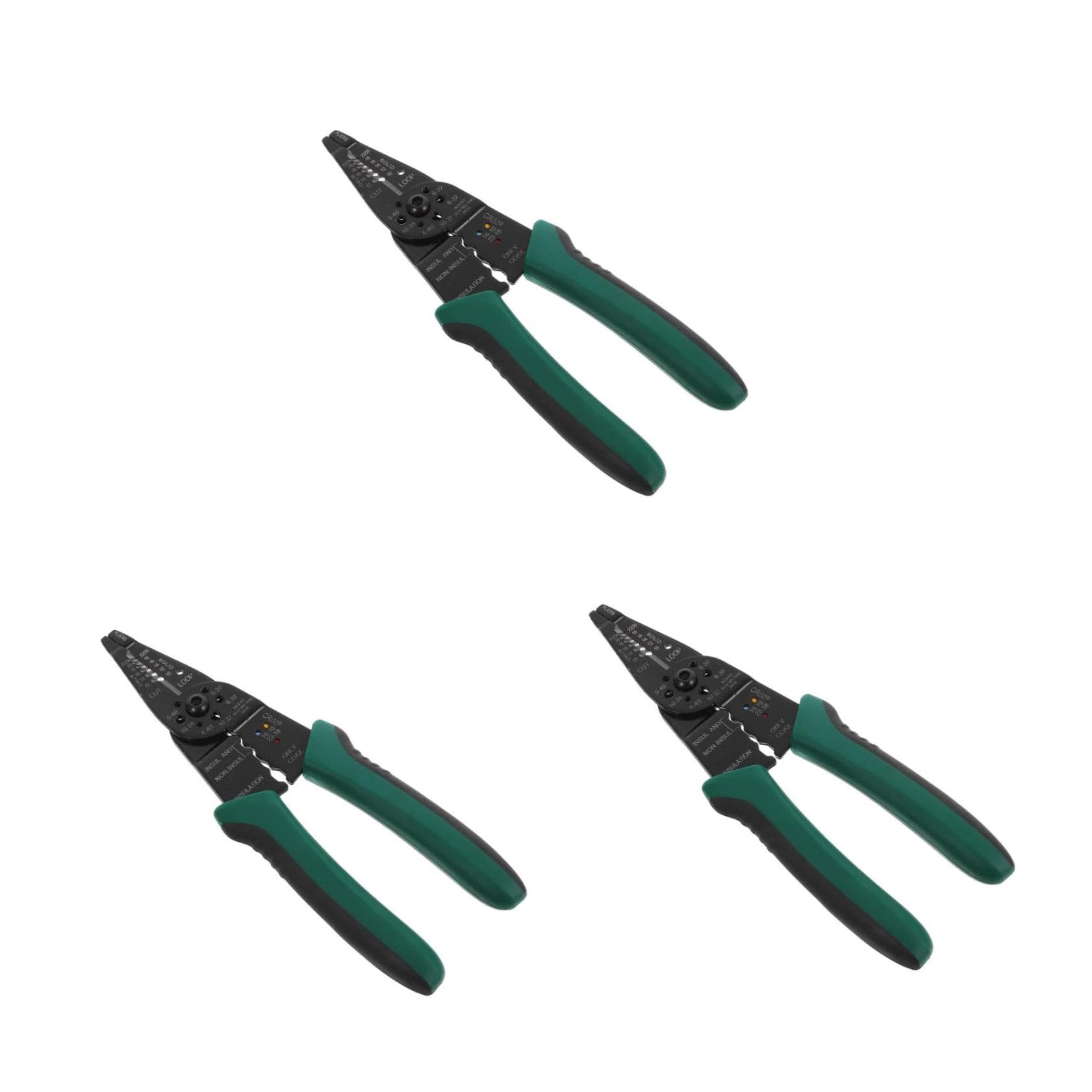 Hemobllo 3 Pezzi Pinza Spelafili e Crimpatrice Professionale con Meccanismo Cricchetto per Elettricisti Riparazioni Domestiche e Veicolari Design Compatto e Fili