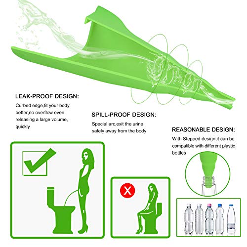 Image of Female Urinal, Reusable Silicone Foolproof Women Pee Funnel Allows Women to Pee Standing Up,Women's Urinal is The Perfect Companion for Indoor Use