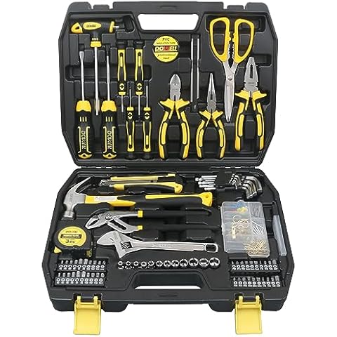 DOWELL Tool Kit Household Tool Set 185-Piece General Hand Tool Kit with Toolbox Storage Case for Father‘s Day Gifts Cover