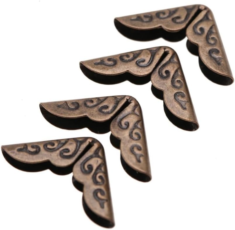 Chiffonade 50Pcs Iron Book Corner Protectors - Scrapbooking Photo Mounting Corners Book Albums Menus Notebook Folder File Corner Protectors(Bronze)