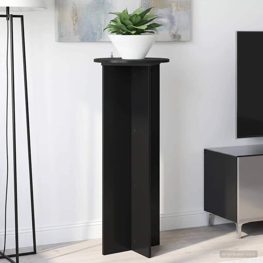 Lot de 2 supports pour plantes - Noir - Diamètre : 40 x 100 cm - En bois