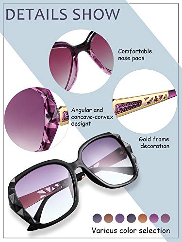 7 Pairs Oversized Sunglasses Women Sparkling Frame Classic Ladies Sunglasses Polarized Square Sunglasses2