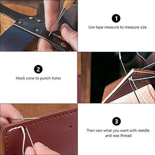 Kit de reparo de ferramentas de trabalho de couro ARTIBETTER com 31 peças com fio encerado, conjunto