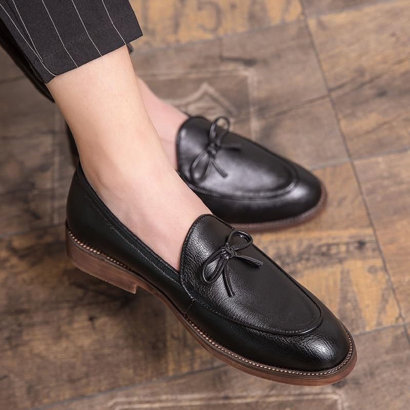 Men's Fashion Classic Dress Shoes Wedding Formal Business Pointed Toe Slip-On Genuine Leather Oxford Shoes2