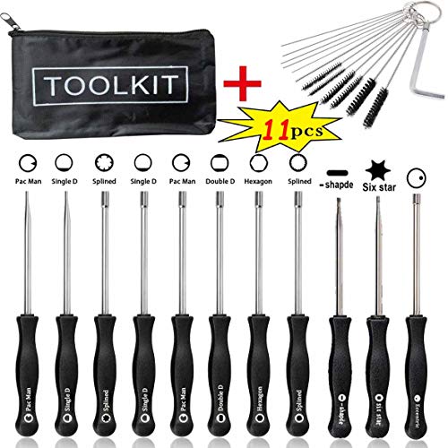 (11Pcs) Carburetor Adjustment Tool Kit for for Common 2 Cycle Carburator Engine - Carburetor Adjustment Tool Set Carburetor Tune up Adjusting Tool (Includes: Cleaning Brush + Black Toolkit)