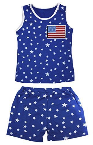 Camiseta de la bandera de EE. UU. azul de manga corta para hombre