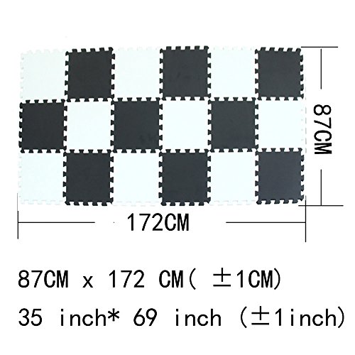 MQIAOHAM speelmat puzzel zachte matten in elkaar grijpende vloer baby puzzel eva schuim buitenapparatuur vierkante puzzels board draagbaar Wit Zwart 101104 - Afbeelding 4