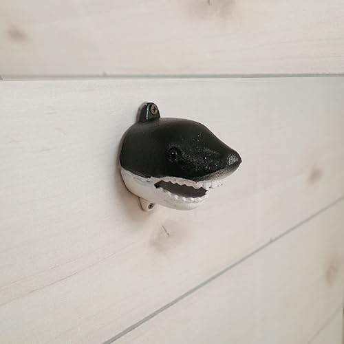 Miniatura 6 de Tapa de cerveza con cabeza de tiburón de hierro fundido para refrescos/Pop Top de montaje en pared, herramienta para bar/pub