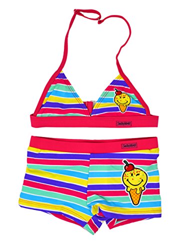 Smiley World - Bikini para niña (2 unidades, de 6 a 12 años) Rosa intenso. 6 años