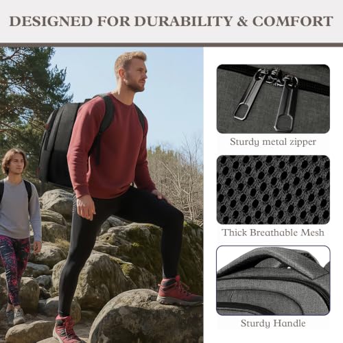Image of Travel Laptop Backpack 17 Inch, Professional Travel Backpack for Men Women with LifetimeWarranty, Airline Approved Big Large Business Work College Computer Backpack, Grey Brown