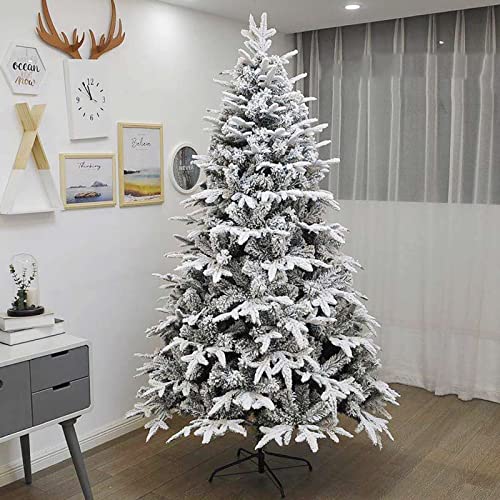 XBSXP Árbol de Navidad artificial con bisagras de primera calidad con efecto de nieve, árbol de Navidad artificial de PVC, 120 cm