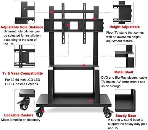 Soporte móvil para TV con ruedas ajustable y estante miniatura 3