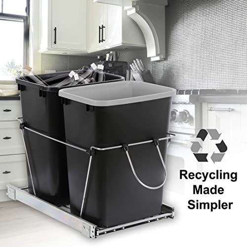 Caneca Doble Extraíble Bajo Gabinete 35 Quart Negra miniatura 6