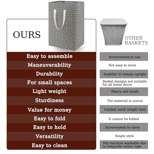 Image of Waterproof Laundry Hamper Collapsible Laundry Basket Leather Handle Laundry Bag Large Clothes Storage Toy Organization for Bathroom Bedroom Laundryroom College Dorms (Pop-Up Laundry Hampers-004)