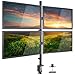 Mount-It! 4 Monitor Stand | Quad Monitor Desk Mount | Fits Four Computer Screens 19 21 24 27 29 30 32 Inches | Heavy Duty Height Adjustable Arms | VESA 75 100 Compatible | C-Clamp and Grommet Bases