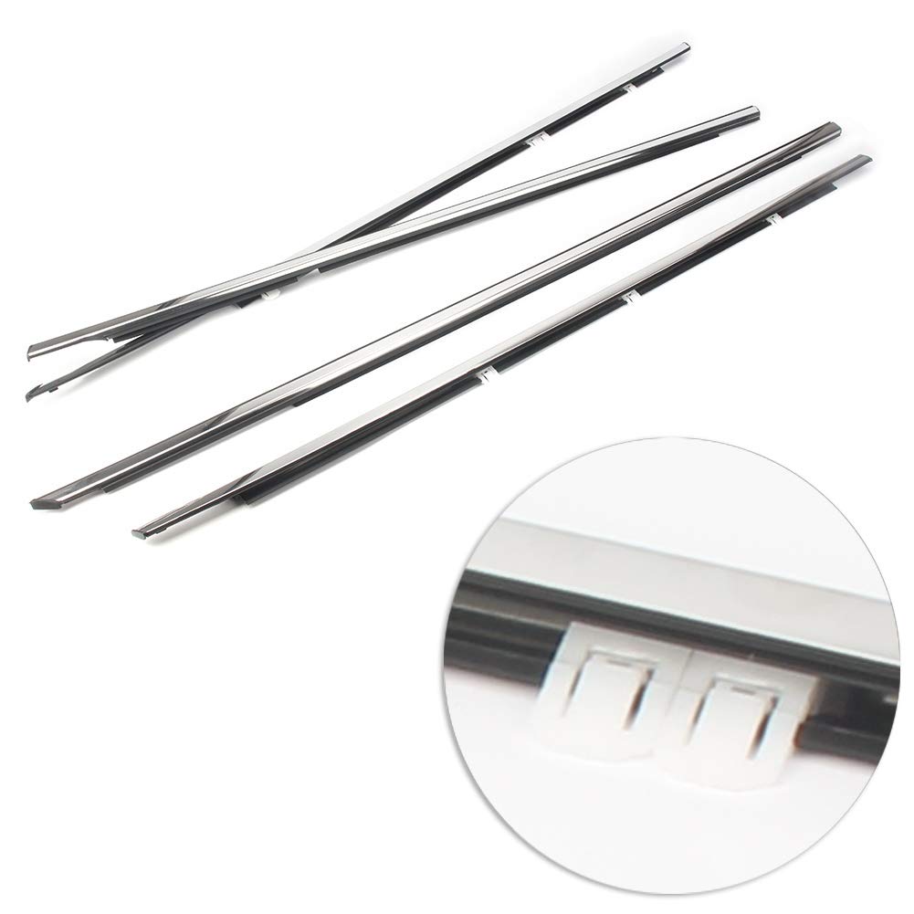 Newsmarts 4pcs Weatherstrip Window Moulding Trim Seal Belt for Honda Accord 2008 2009 2010 2011 2012, Chrome Door Outside Trim Seal