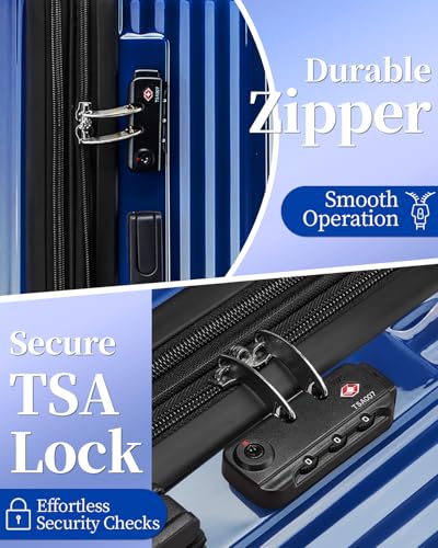Image of Luggage Set, 20 Inch Carry on Luggage, 24 Inch Checked Luggage Lightweight Hardside Suitcase With Spinner Wheels, TSA Lock, 2-Piece Set