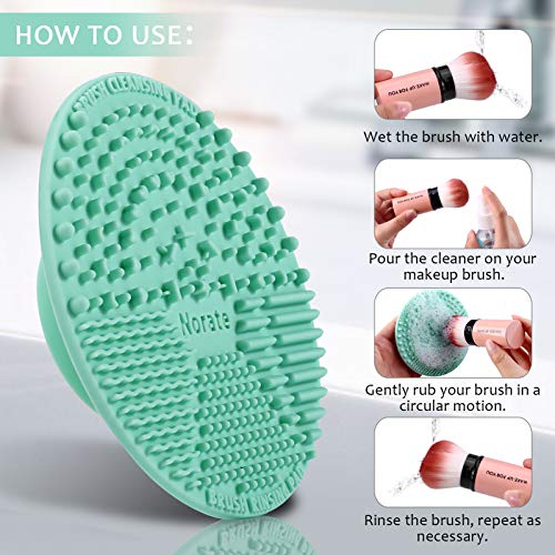 image for Norate Brush Cleaning Mat, Silicone Makeup Cleaning Brush Scrubber Mat