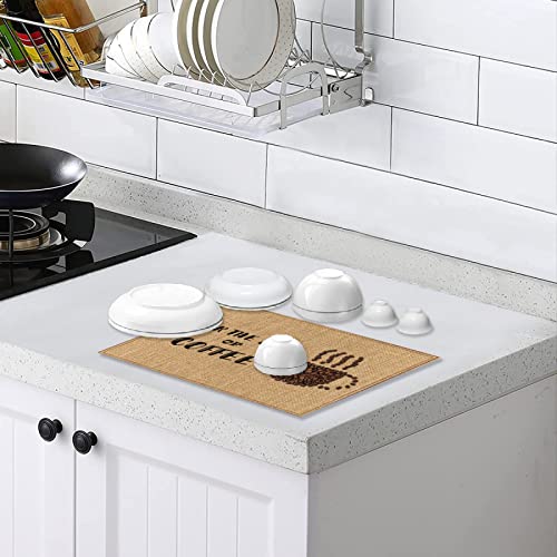 4 Pieces Coffee Bar Mat Burlap Placemats Coffee Bar Accessories Coffee Bar Essentials Funny Coffee Bar Decor For Coffee Station 12 X 18 Inch #TOP2