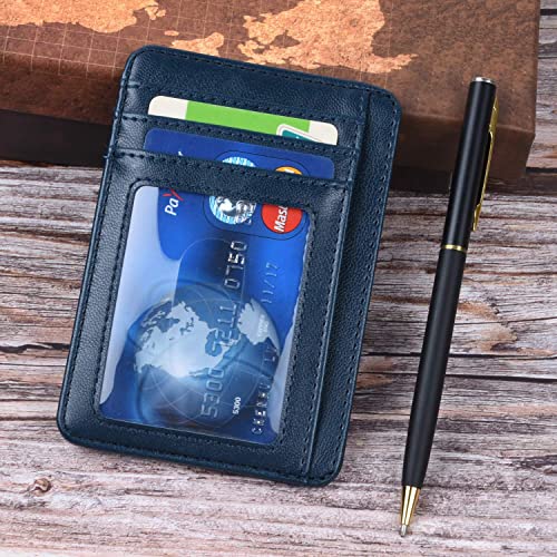 Image of Teskyer Slim Minimalist Wallet for Men, RFID Front Pocket Card Holder | Ultra Slim Front Pocket Design, 8 Card Slots, RFID Protection, Smooth Faux Leather for Everyday Carry