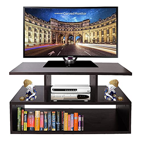 TVASTE VIRAJE Engineered Wood TV Table Entertainment Unit Display Storage Cabinet Rack with Decor Shelf (Wenge Finish) TVASTE VIRAJE Engineered Wood TV Table Entertainment Unit Display Storage Cabinet Rack with Decor Shelf (Wenge Finish)