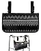 Boho Geometric Wheelchair Side Bag Walker Bag, Black Simple Drawn Line Diamond Wheelchair Accessories Armrest Pouch, Organizer Storage Bag for Walkers, Rollators, Scooters, 7.3''x13''