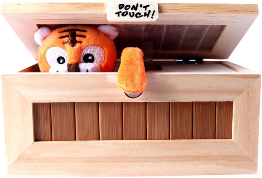 Useless Box Octopus, Treasure Guardian Octopus Useless Box Funny Don't Touch It Leave Me Alone Machine with Cute Tiger for Home & Office Desk Gift