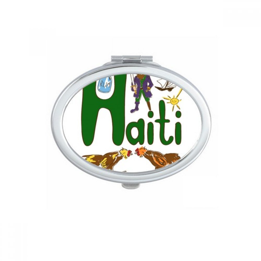 Miroir de poche à la main ovale pour maquillage précis partout