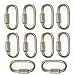 TXXMA 10-Pack D Shape Locking Carabiner M4 Stainless Steel Quick Link Chain Connector Keychain Ring Buckle