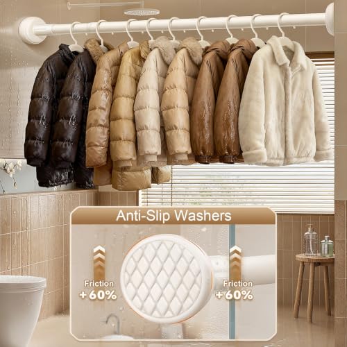 Barre de Douche Extensible haut de gamme, finition blanche traitement antirouille