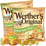 Needzo Hard Caramel Candy with Apple Filled Center, Individually Wrapped Shareable Candies, Gourmet Caramels