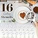 Moccado Glass Coffee Syrup Dispenser for Coffee Bar - Set of 2 Black 500 ml / 16.9 oz Glass Syrup Bottles, Includes Bamboo Tray, 16 Stencils, Labels, Coffee Bar Accessories