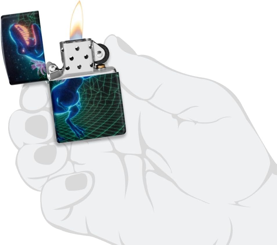 Encendedor Zippo personalizado diseño Cyber Dino con brillo miniatura 5