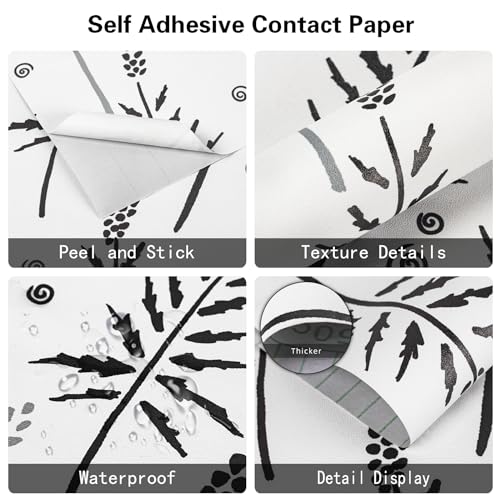 Papel tapiz de despegar y pegar con acabado mate botánico elegante para decoración 4