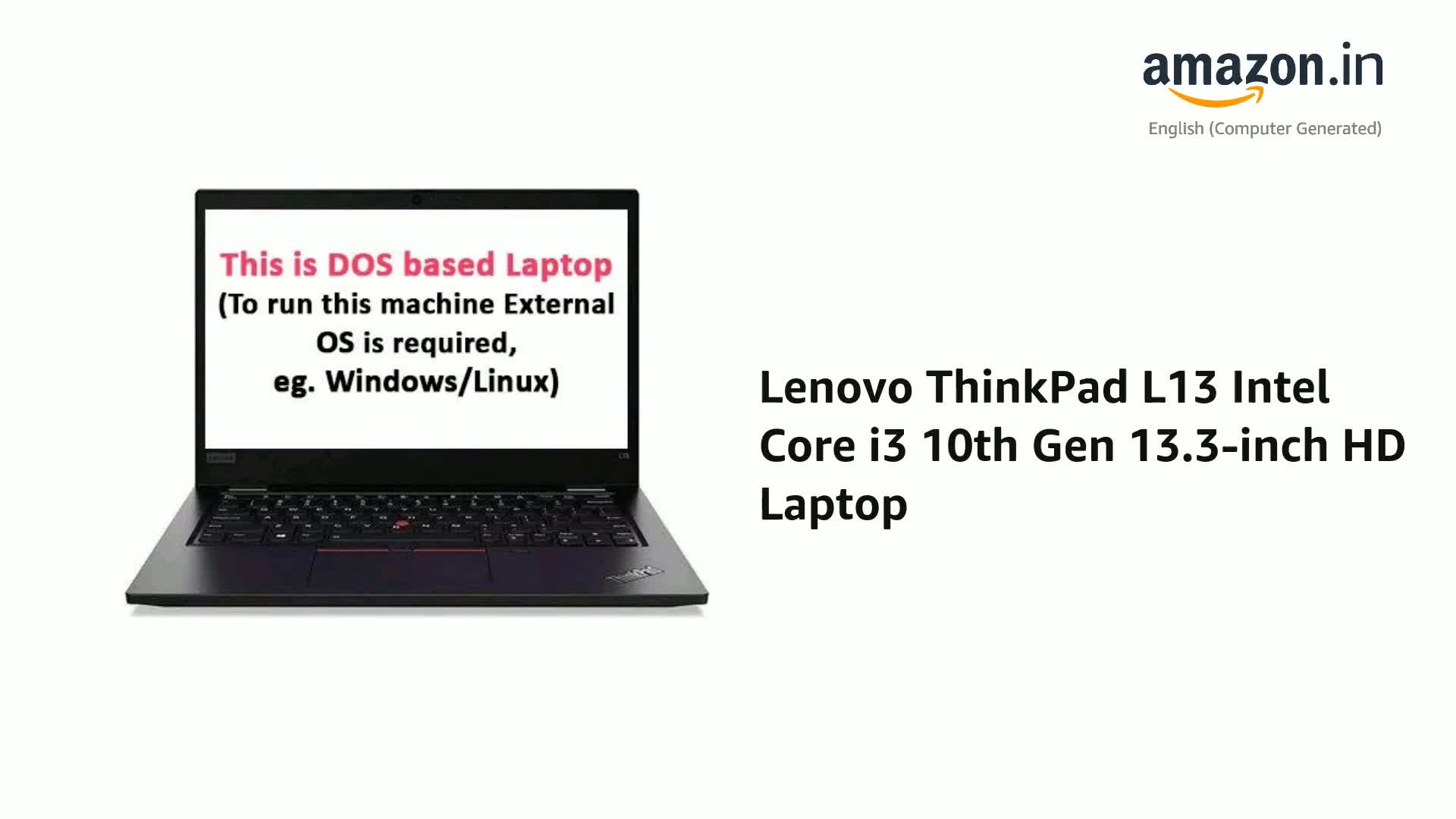 Lenovo ThinkPad L13 Intel Core i3 10th Gen 13.3-inch HD Laptop