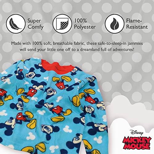 Image of Disney Boys' 2-Piece Loose-fit Pajama Set, Matching Shirts & Pants, Soft & Cute for Kids