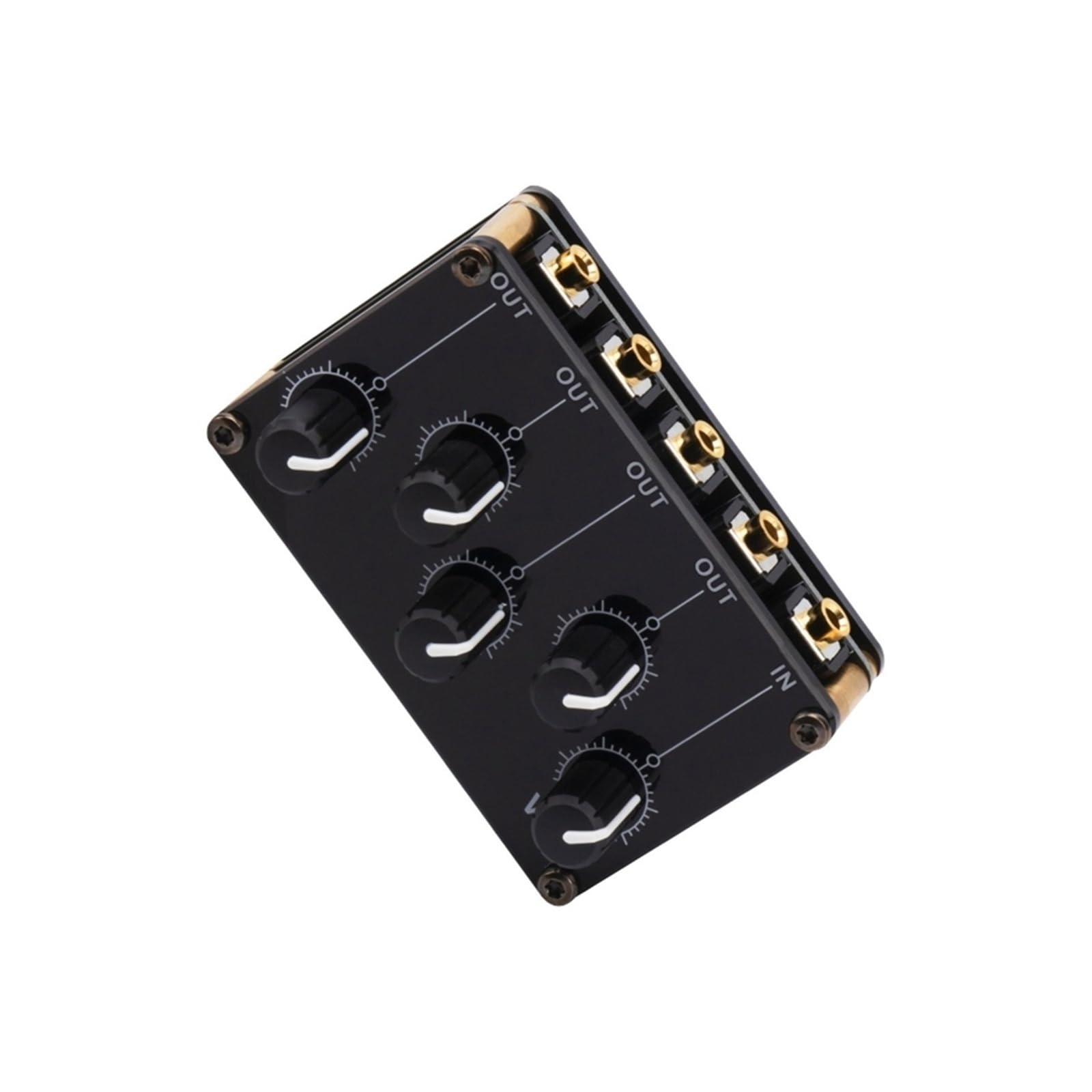 Mezclador de audio, Mezclador de línea 4 canales con ruido ultrabajo, mini mezclador pasivo estéreo, sin necesidad fuente alimentación externa