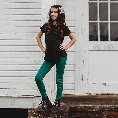 City Threads Girls' Fleece Lined Thermal Leggings Pants Thick Warm Cotton for Uniform for Sensitive Skin SPD Sensory Friendly2