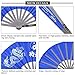 Alomejor Tai Chi Fan Chinese Kung Fu Fan Stainless Steel for Arts Dance Practice Training Performance(Blue)