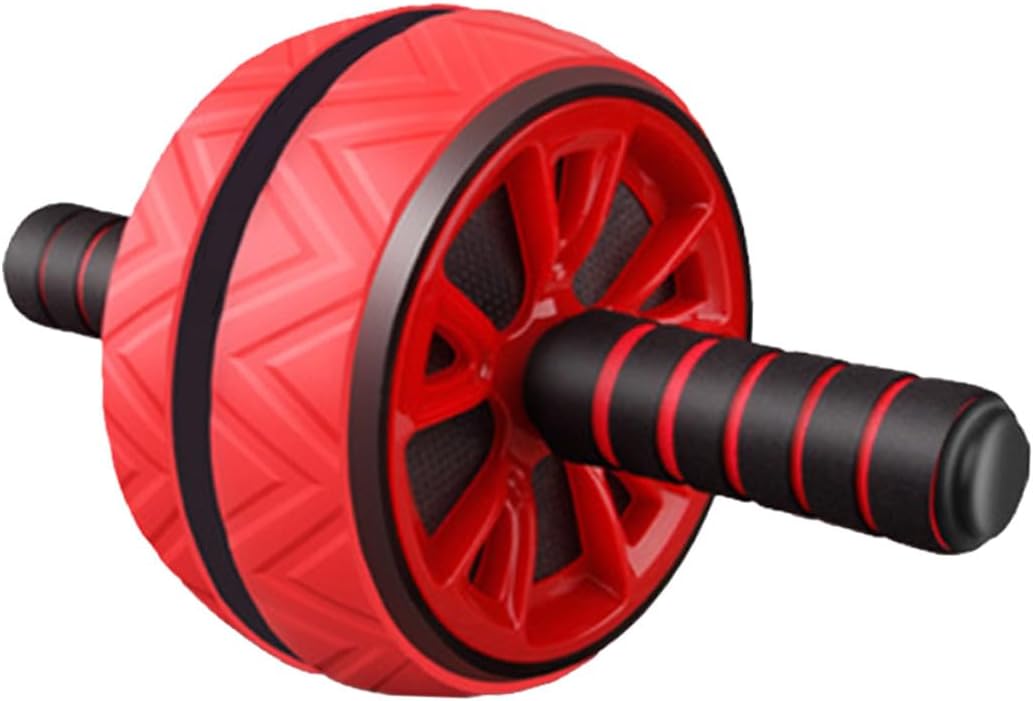 Generic Ab Roller Wheel Abdominal Exercise Roller Fitness Equipment Core Strength Trainer for Men Women Home Gym Workout Equipment Red