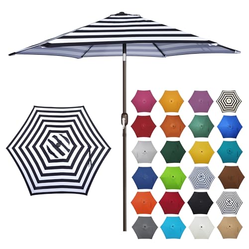 Blissun 7.5 ft Patio Umbrella, Yard Umbrella, Outdoor Market Umbrella with Push Button Tilt Crank...