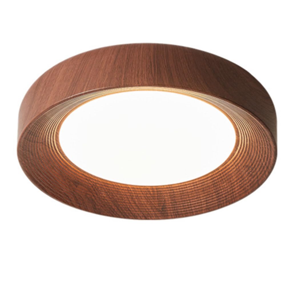 LYMSXAZOU Wood Grain Flush Mount Ceiling Light,Nordic Minimalist Close to Lamp Modern Round Illumination 110V Light Fixtures for Bedroom, Corridors, Balconies, Hallway, Laundry Room