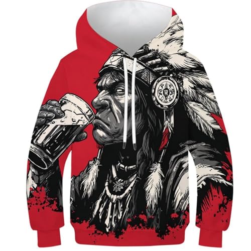 Sweat à capuche 3D garçon et fille pull automne hiver vêtement décontracté ado 13-15 ans